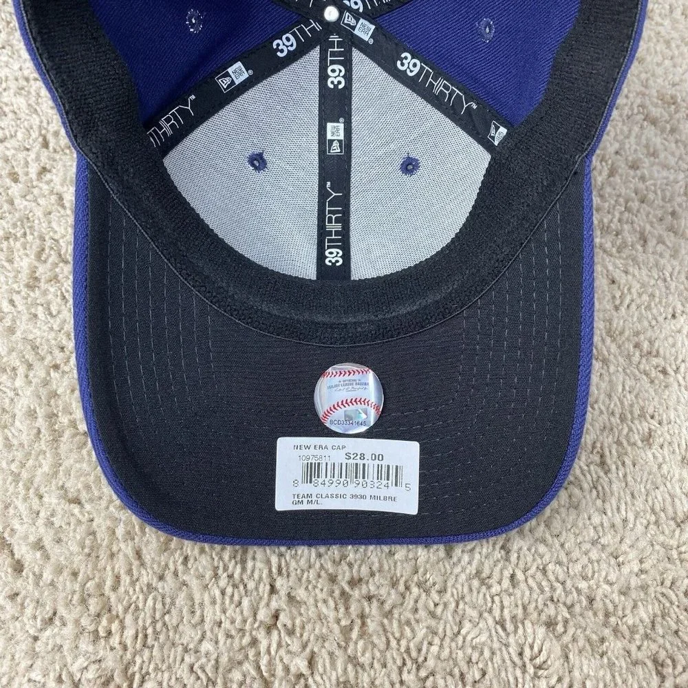 New Era Milwaukee Brewers MLB Hat Team Classic 39THIRTY Medium/Large‎ Blue Cap